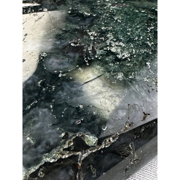 Moss Agate Heart-Shaped Healing Palmstone Natural Green Gemstone Spiritual Gift - Picture 10 of 11